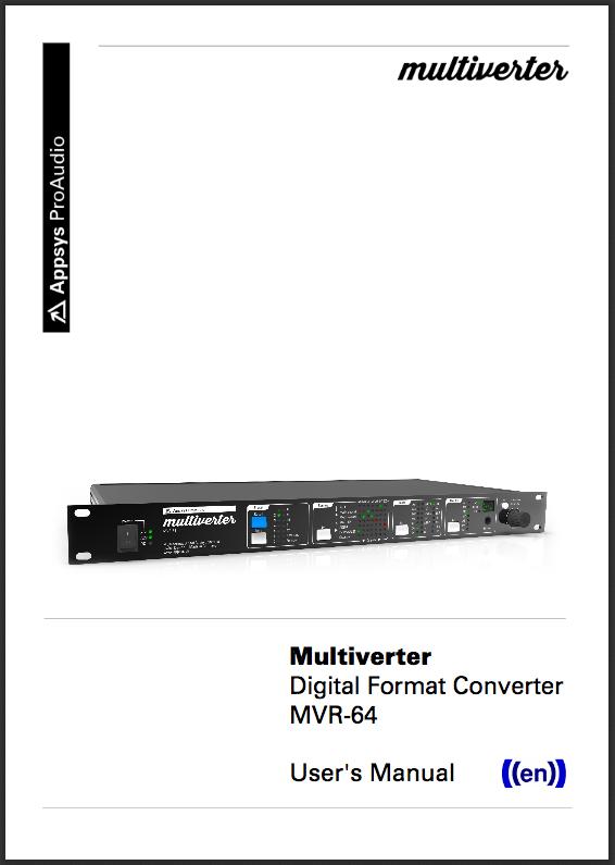 Appsys ProAudio Multiverter Manual - English